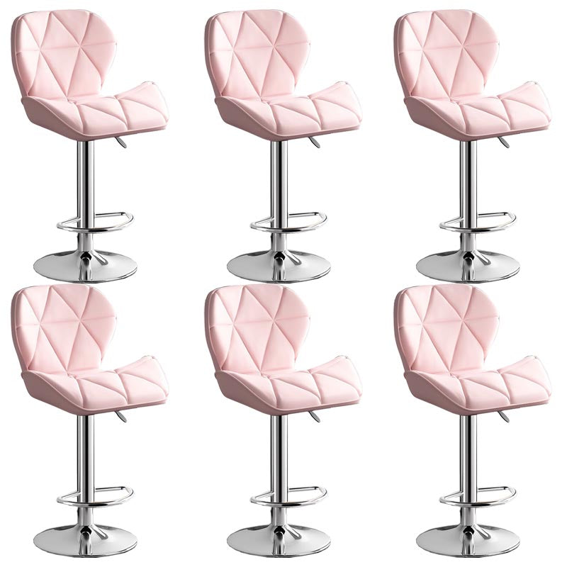 Modern Adjustable Height Swivel Stool Matte Finish Upholstered Bar Stools