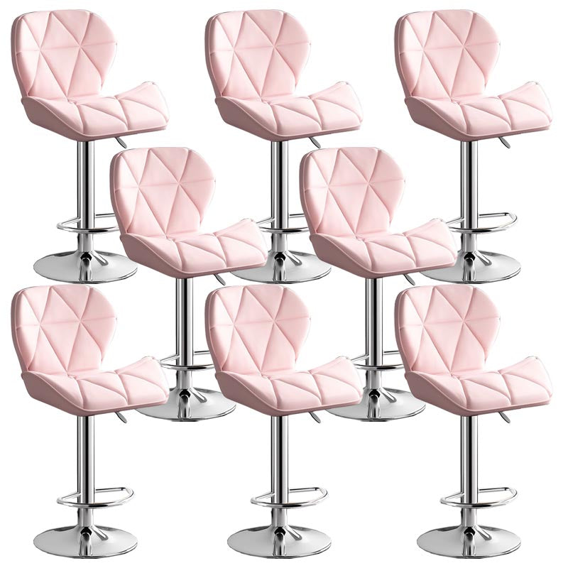 Modern Adjustable Height Swivel Stool Matte Finish Upholstered Bar Stools