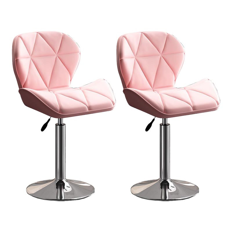 Modern Adjustable Height Swivel Stool Matte Finish Upholstered Bar Stools