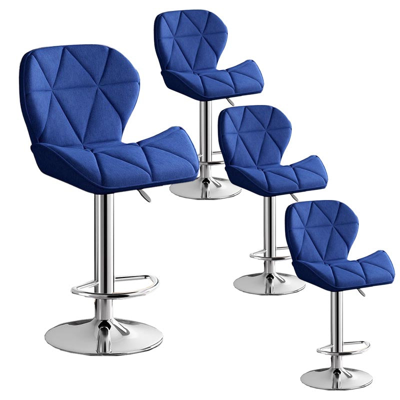 Modern Adjustable Height Swivel Stool Matte Finish Upholstered Bar Stools