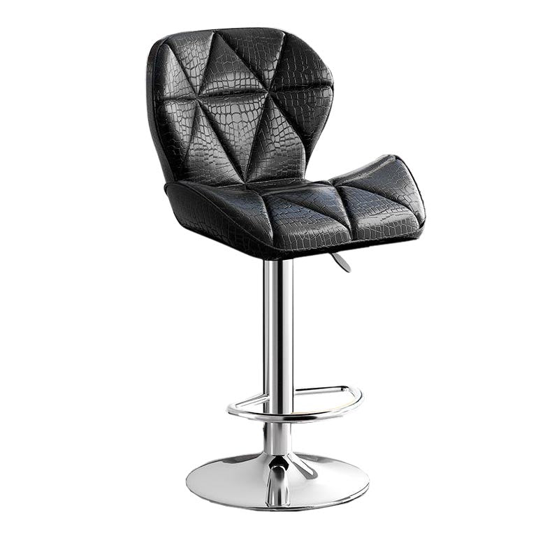 Modern Adjustable Height Swivel Stool Matte Finish Upholstered Bar Stools