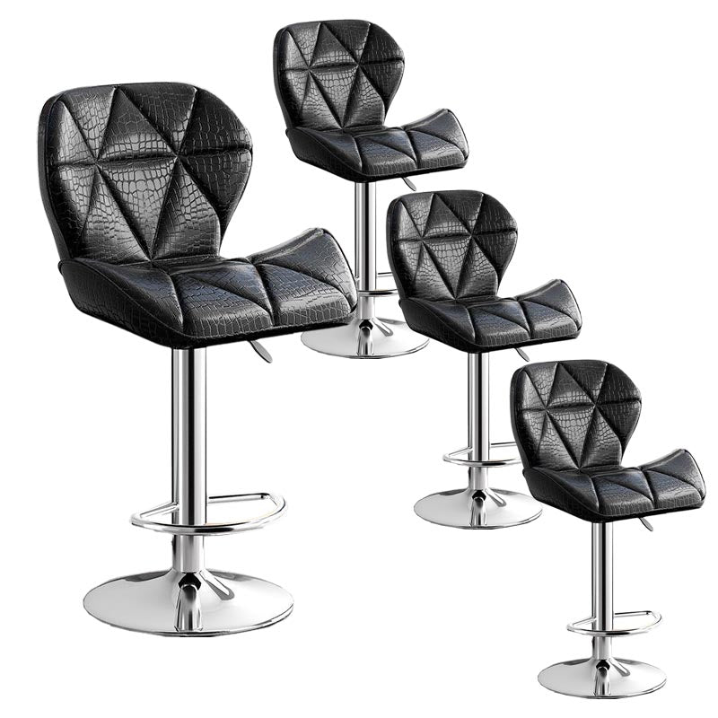 Modern Adjustable Height Swivel Stool Matte Finish Upholstered Bar Stools
