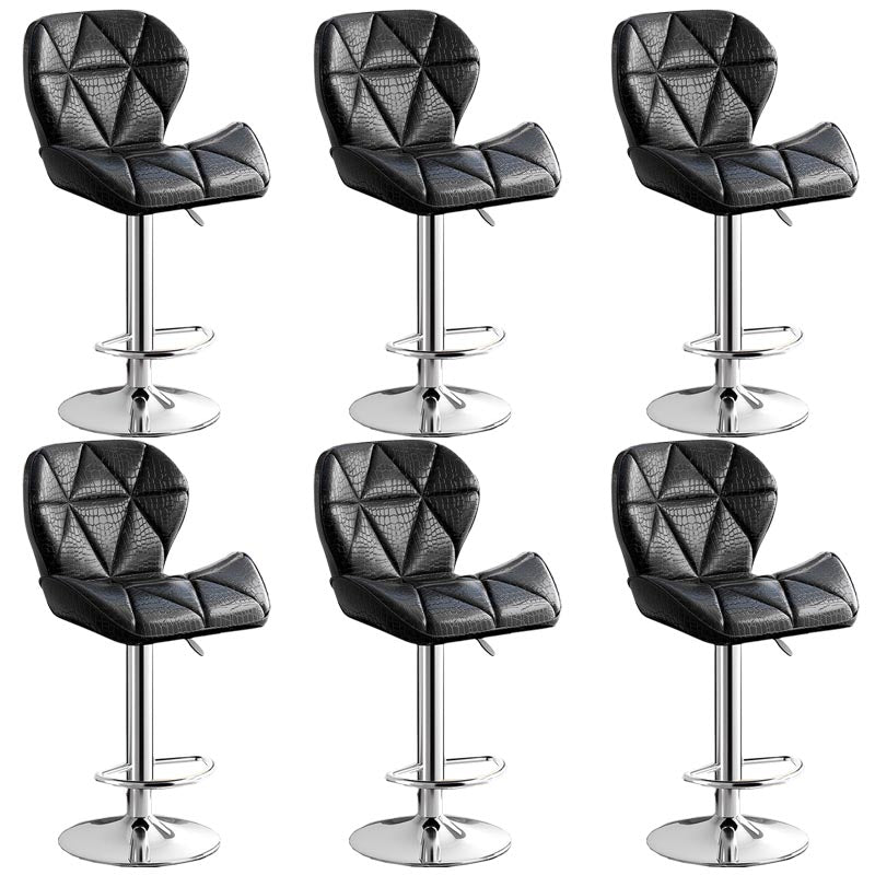 Modern Adjustable Height Swivel Stool Matte Finish Upholstered Bar Stools