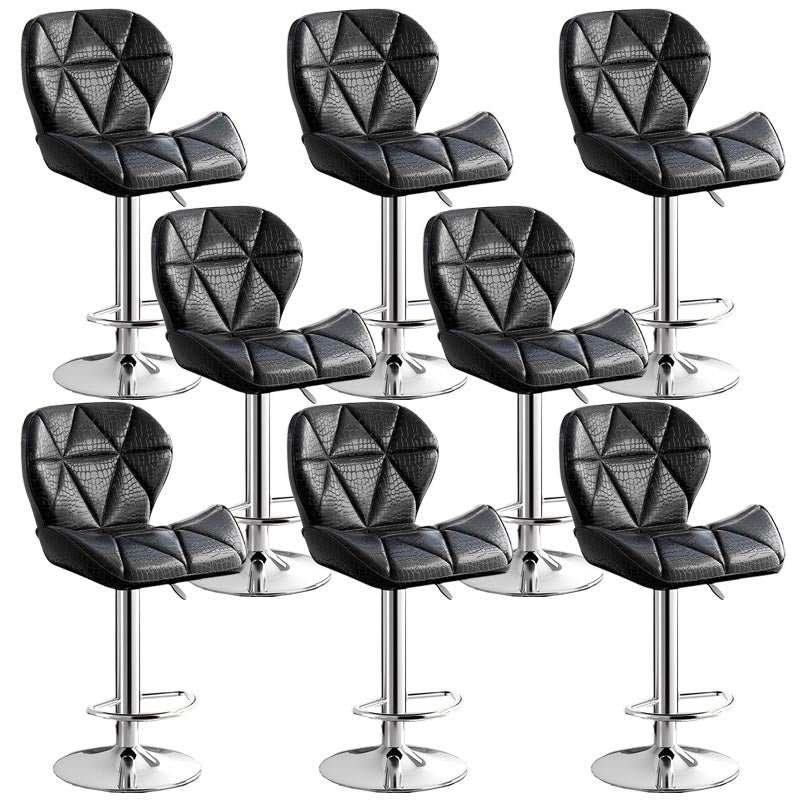 Modern Adjustable Height Swivel Stool Matte Finish Upholstered Bar Stools