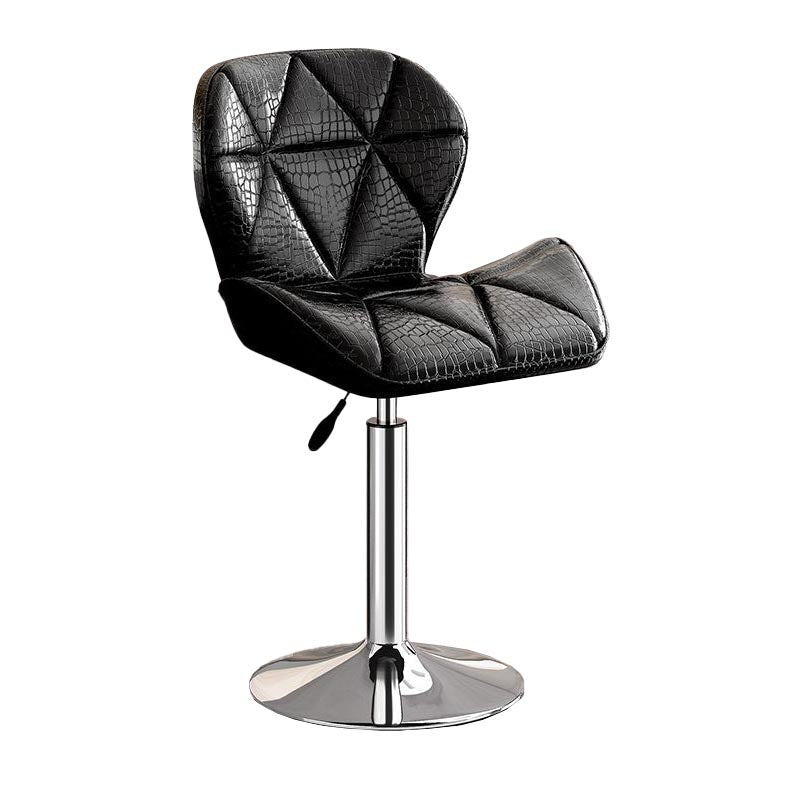 Modern Adjustable Height Swivel Stool Matte Finish Upholstered Bar Stools