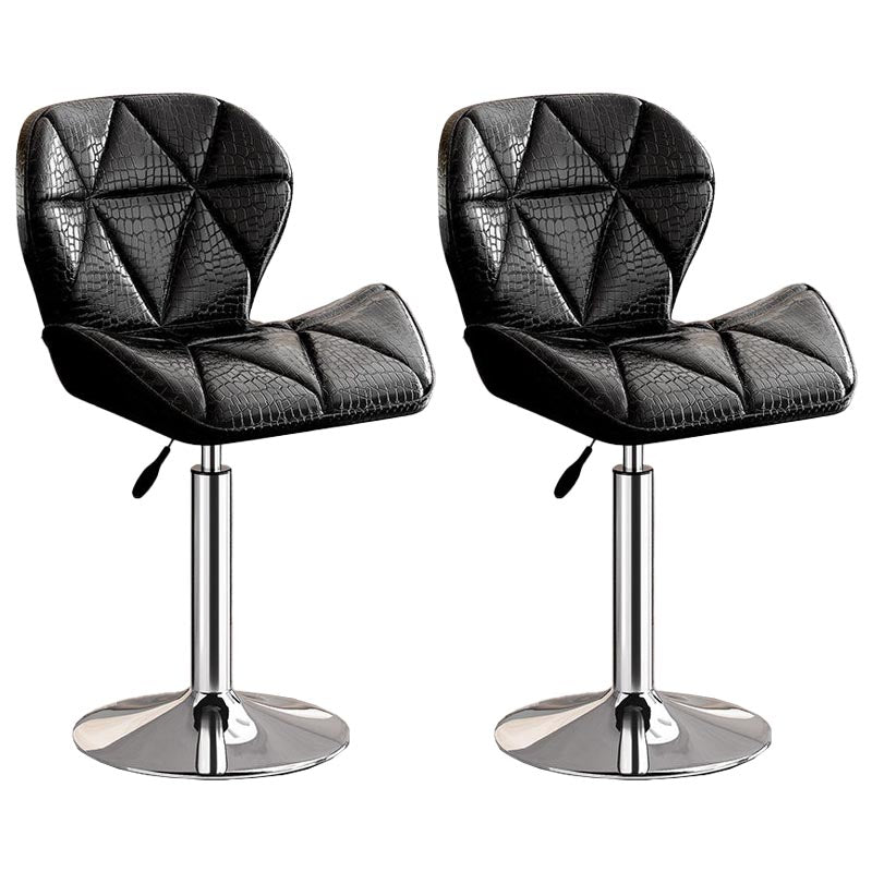 Modern Adjustable Height Swivel Stool Matte Finish Upholstered Bar Stools