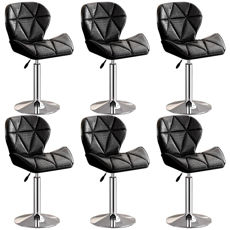 Modern Adjustable Height Swivel Stool Matte Finish Upholstered Bar Stools