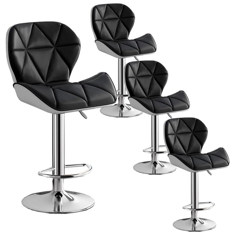 Modern Adjustable Height Swivel Stool Matte Finish Upholstered Bar Stools