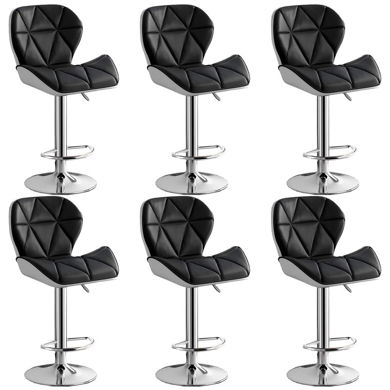 Modern Adjustable Height Swivel Stool Matte Finish Upholstered Bar Stools