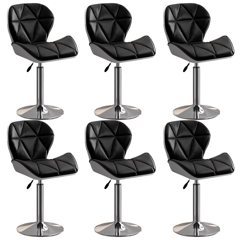 Modern Adjustable Height Swivel Stool Matte Finish Upholstered Bar Stools