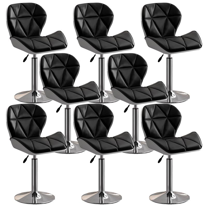 Modern Adjustable Height Swivel Stool Matte Finish Upholstered Bar Stools