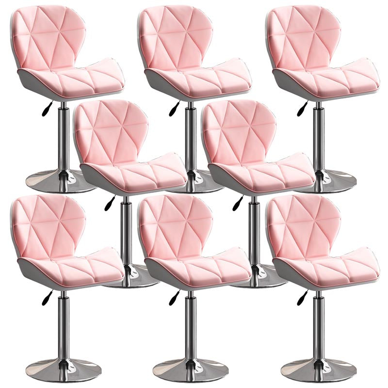 Modern Adjustable Height Swivel Stool Matte Finish Upholstered Bar Stools