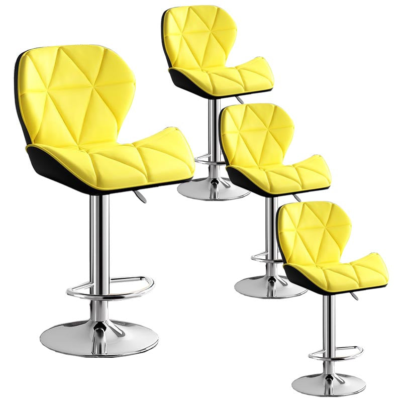 Modern Adjustable Height Swivel Stool Matte Finish Upholstered Bar Stools