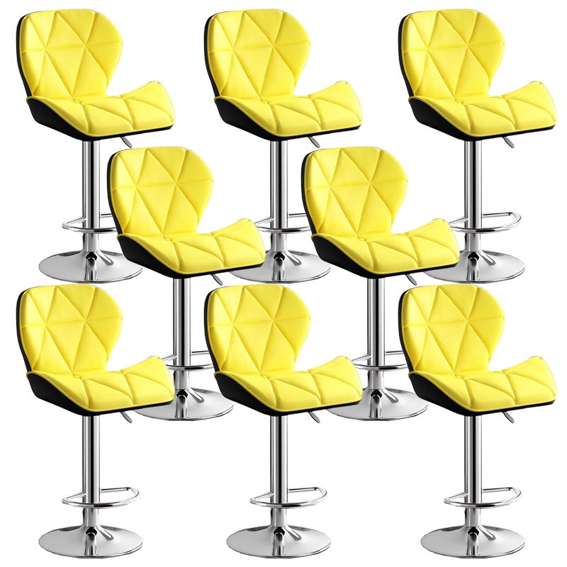 Modern Adjustable Height Swivel Stool Matte Finish Upholstered Bar Stools