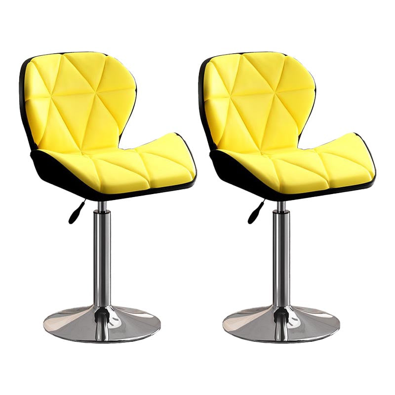 Modern Adjustable Height Swivel Stool Matte Finish Upholstered Bar Stools