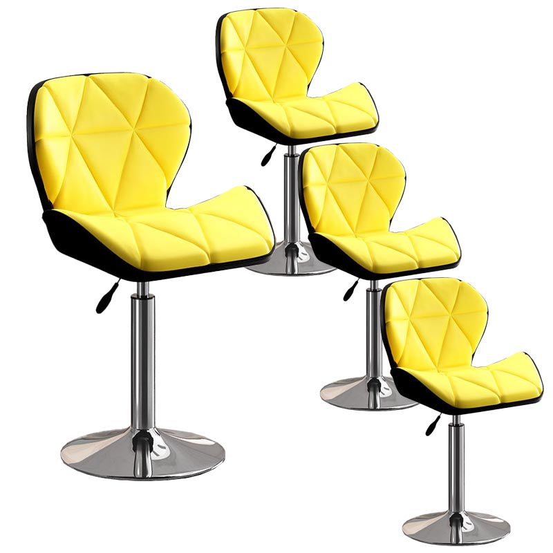 Modern Adjustable Height Swivel Stool Matte Finish Upholstered Bar Stools