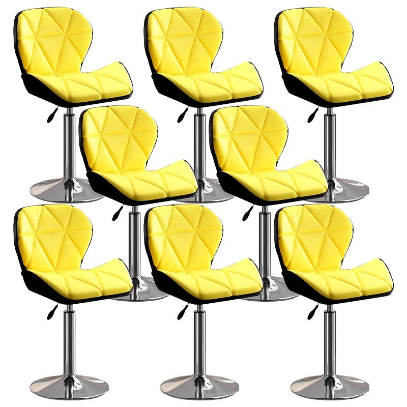 Modern Adjustable Height Swivel Stool Matte Finish Upholstered Bar Stools