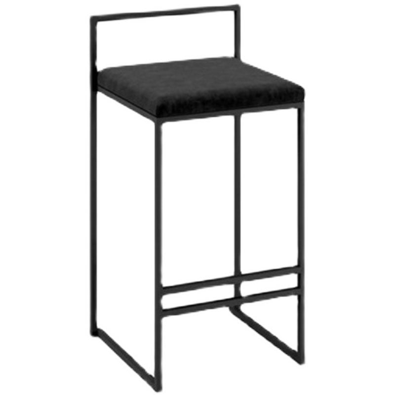 Metal Low Back Bar Stool Modern Indoor Counter Stool with Upholstered