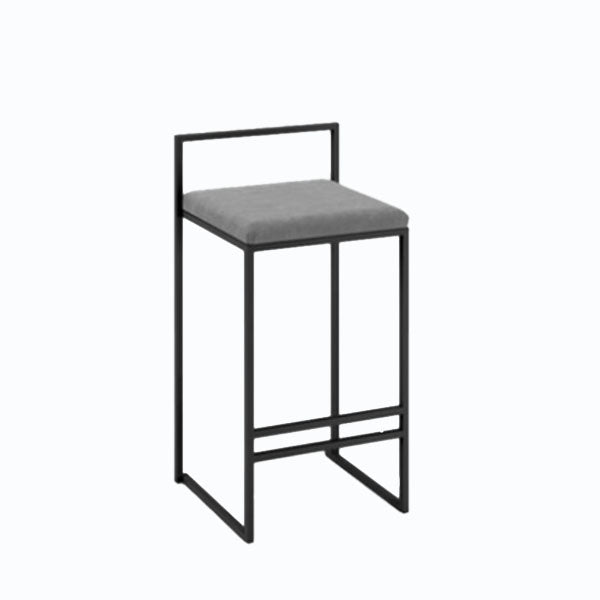 Metal Low Back Bar Stool Modern Indoor Counter Stool with Upholstered