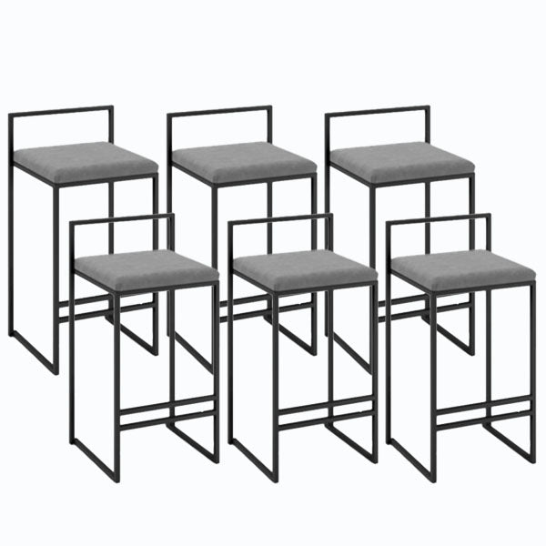 Metal Low Back Bar Stool Modern Indoor Counter Stool with Upholstered