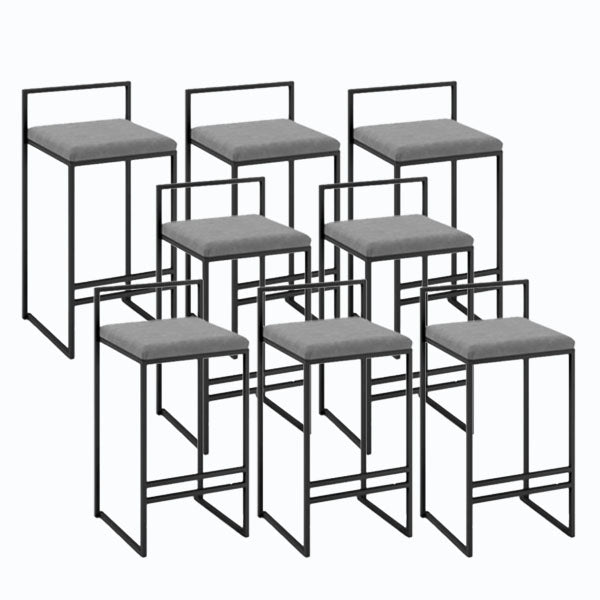 Metal Low Back Bar Stool Modern Indoor Counter Stool with Upholstered