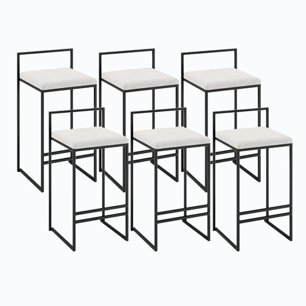 Metal Low Back Bar Stool Modern Indoor Counter Stool with Upholstered
