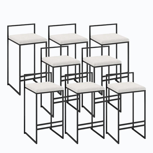 Metal Low Back Bar Stool Modern Indoor Counter Stool with Upholstered