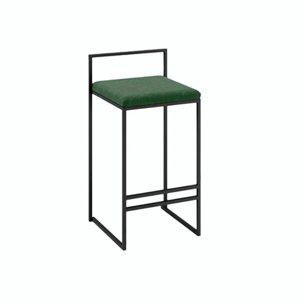 Metal Low Back Bar Stool Modern Indoor Counter Stool with Upholstered
