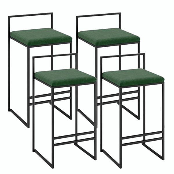 Metal Low Back Bar Stool Modern Indoor Counter Stool with Upholstered