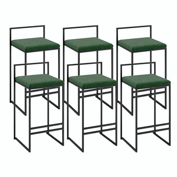 Metal Low Back Bar Stool Modern Indoor Counter Stool with Upholstered