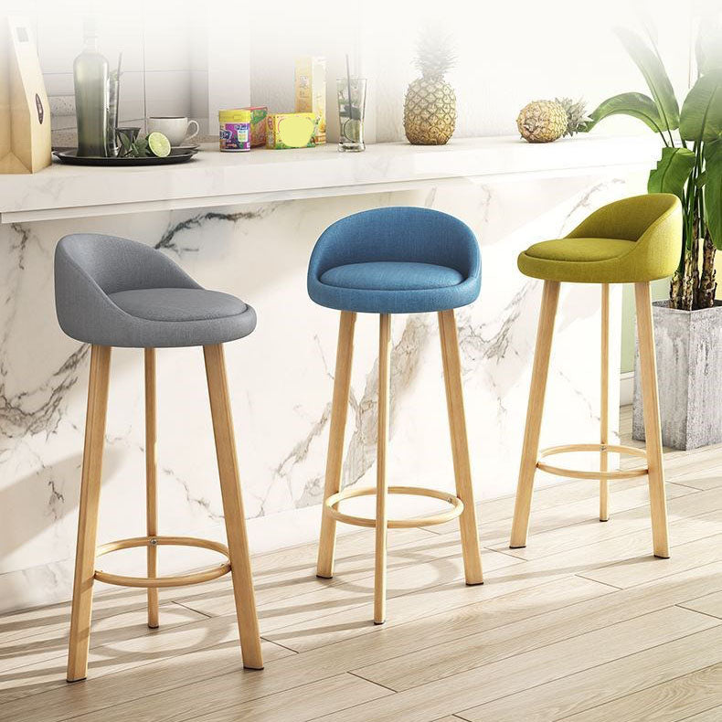 Modern Home Low Back Barstool Matte Finish Upholstered Stools