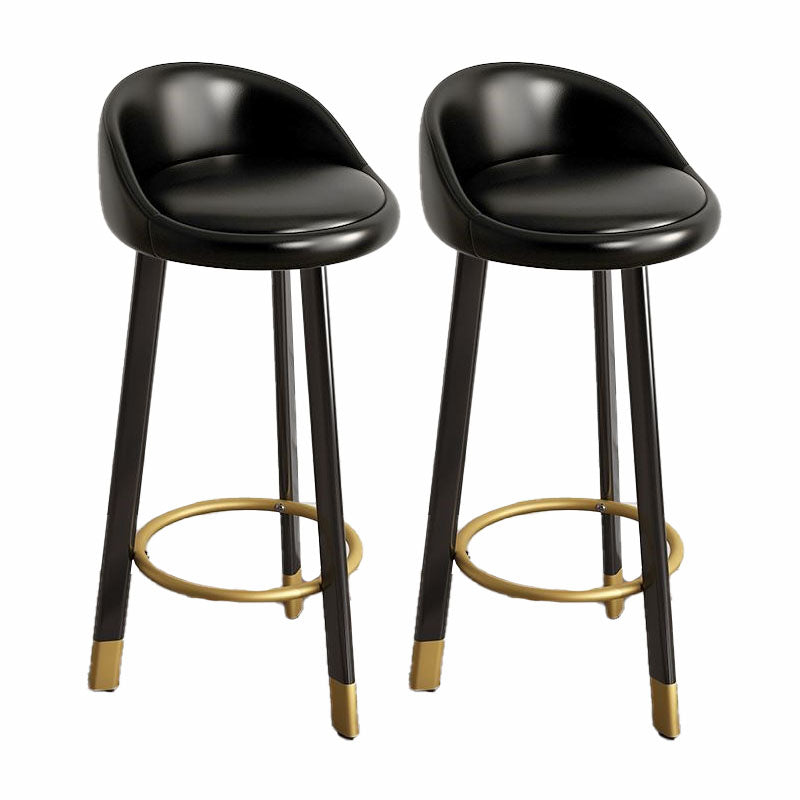 Modern Home Low Back Barstool Matte Finish Upholstered Stools