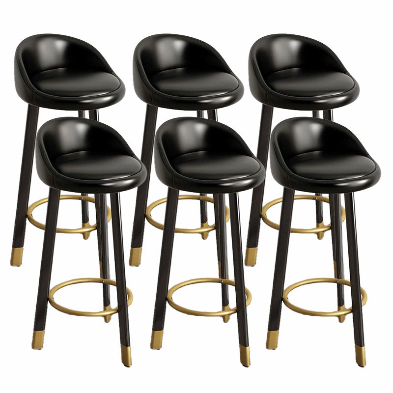 Modern Home Low Back Barstool Matte Finish Upholstered Stools