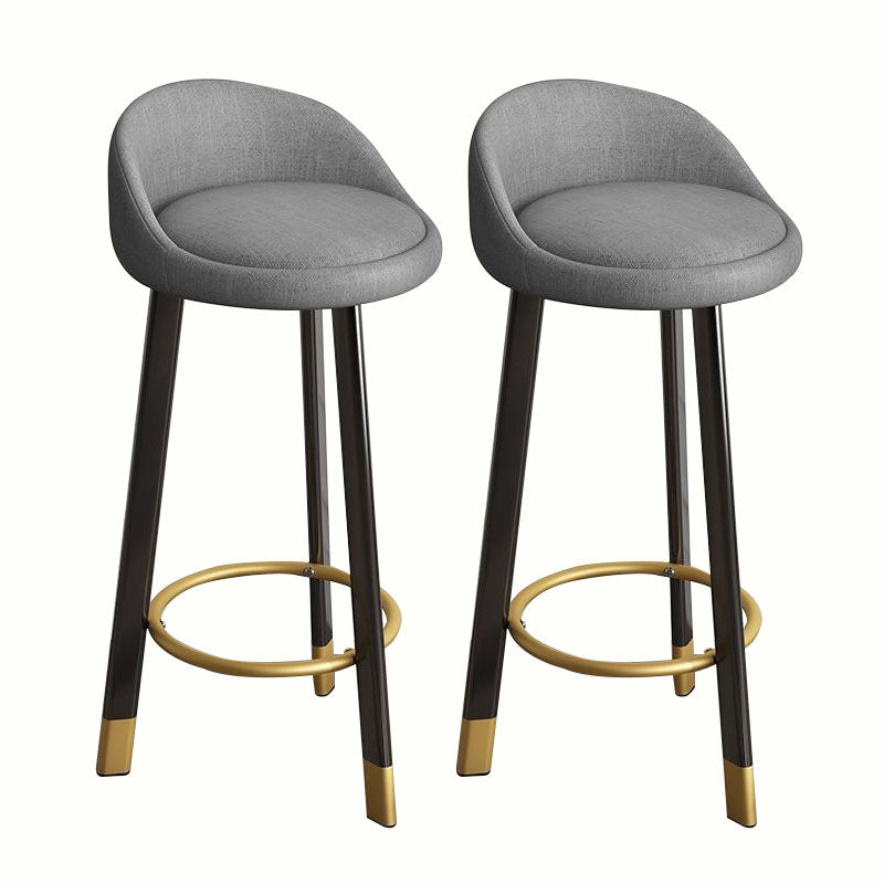 Modern Home Low Back Barstool Matte Finish Upholstered Stools