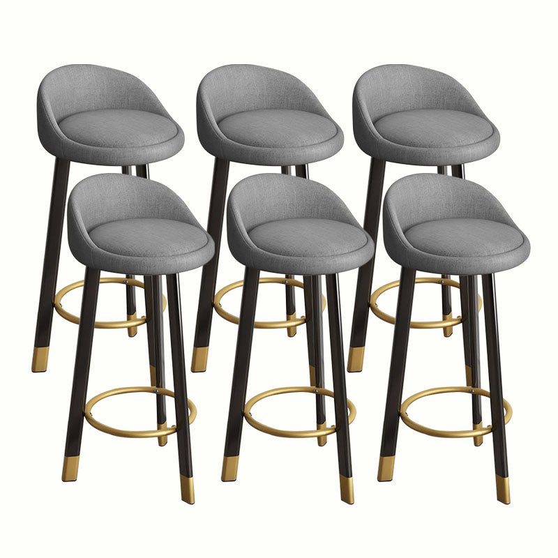 Modern Home Low Back Barstool Matte Finish Upholstered Stools