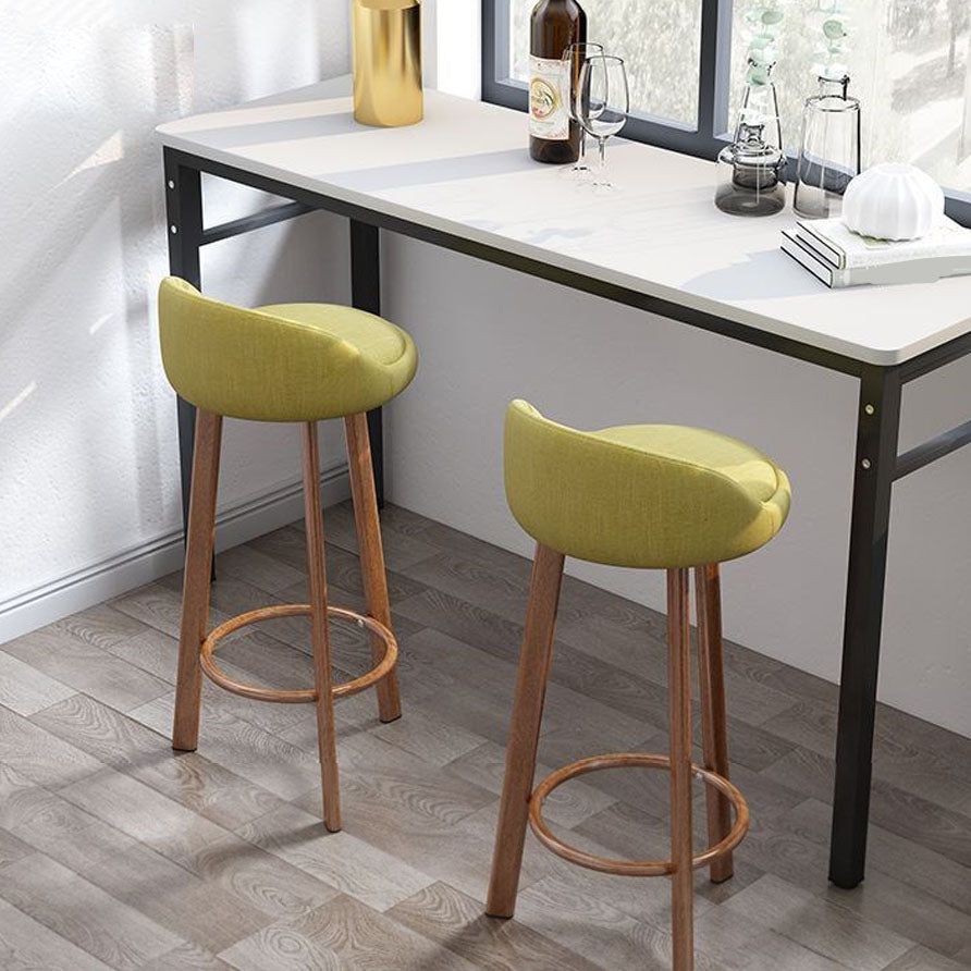 Modern Home Low Back Barstool Matte Finish Upholstered Stools