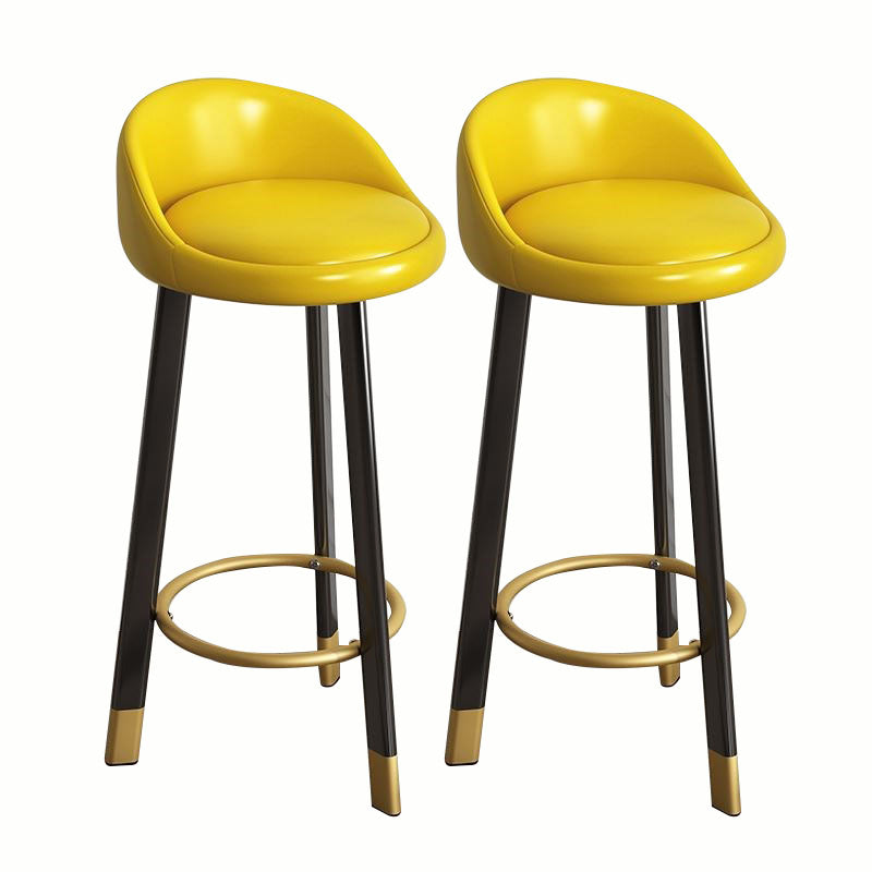 Modern Home Low Back Barstool Matte Finish Upholstered Stools