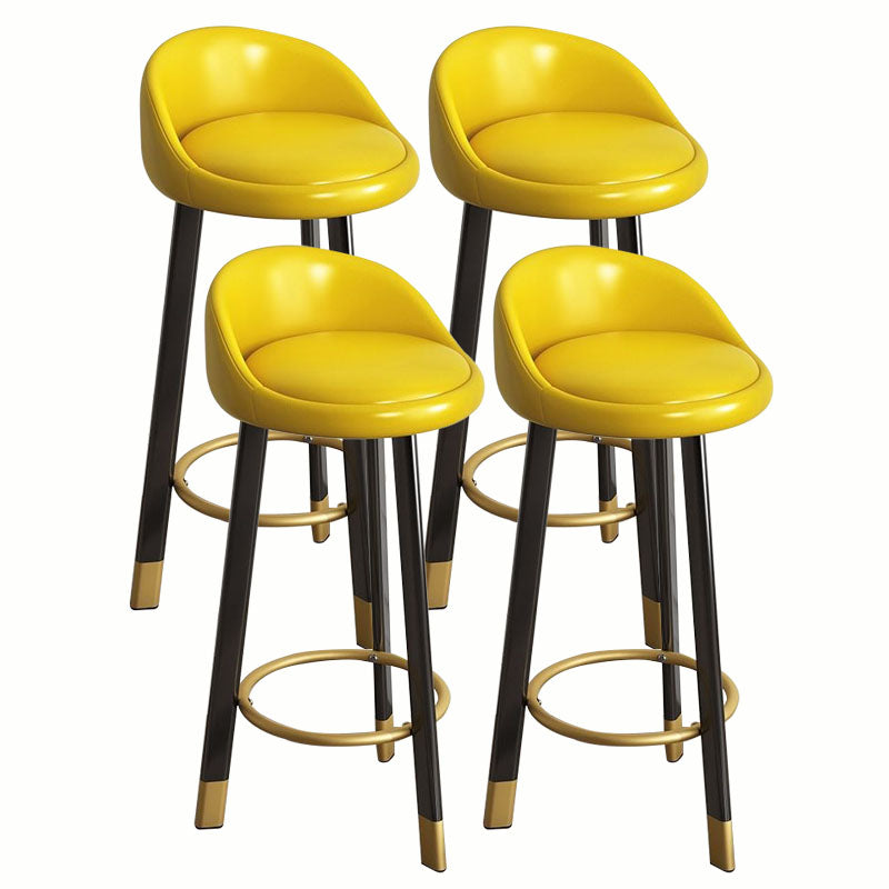 Modern Home Low Back Barstool Matte Finish Upholstered Stools