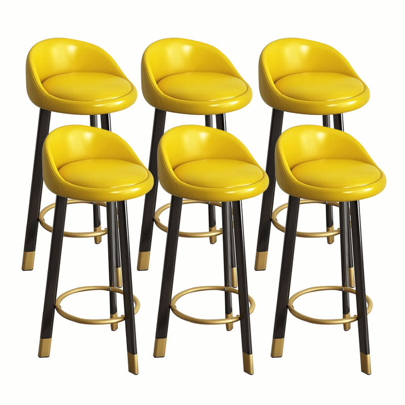 Modern Home Low Back Barstool Matte Finish Upholstered Stools