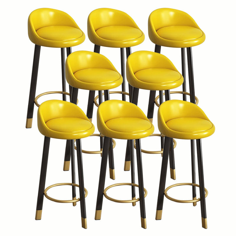 Modern Home Low Back Barstool Matte Finish Upholstered Stools