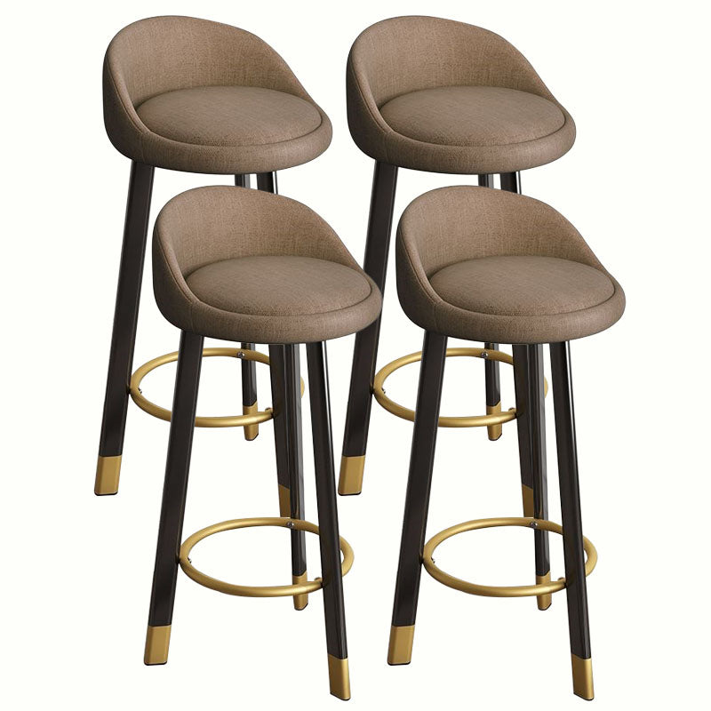Modern Home Low Back Barstool Matte Finish Upholstered Stools