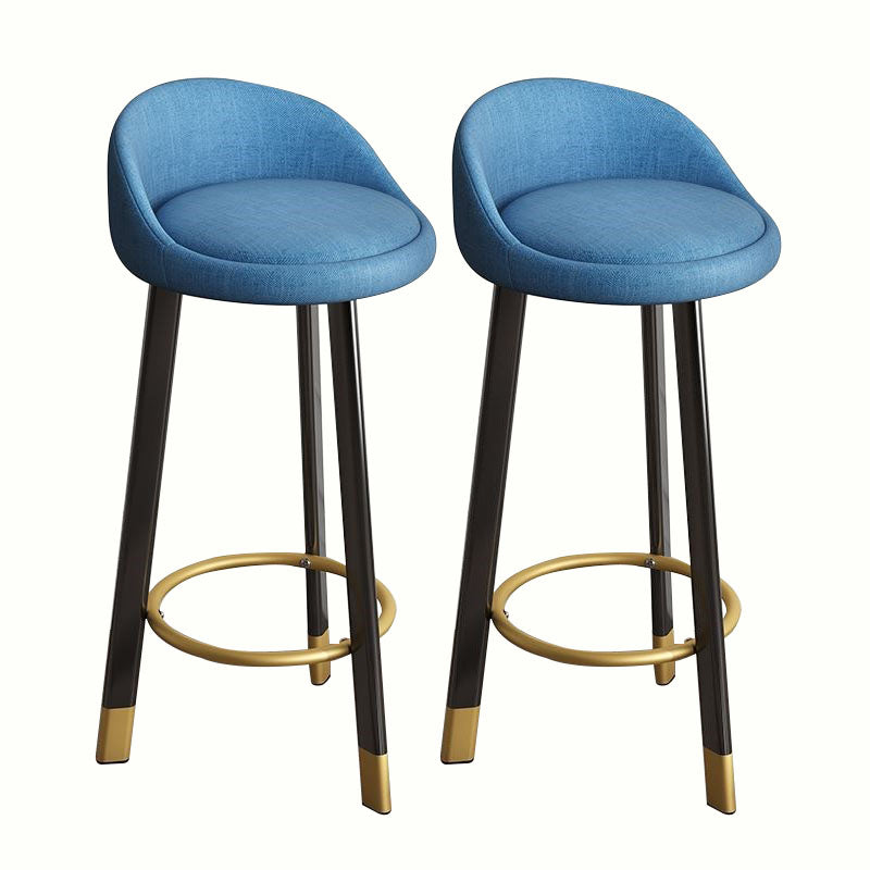 Modern Home Low Back Barstool Matte Finish Upholstered Stools