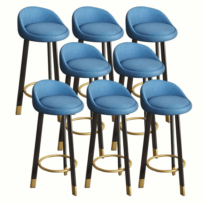 Modern Home Low Back Barstool Matte Finish Upholstered Stools