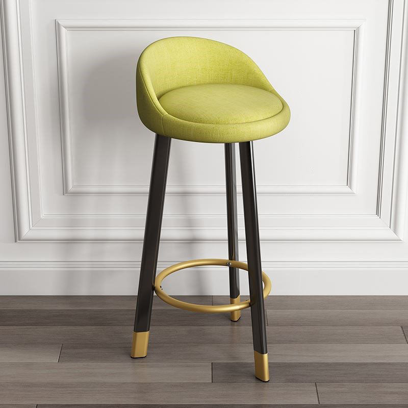 Modern Home Low Back Barstool Matte Finish Upholstered Stools