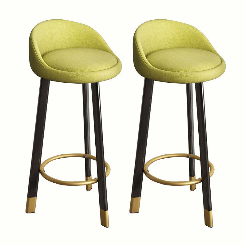 Modern Home Low Back Barstool Matte Finish Upholstered Stools