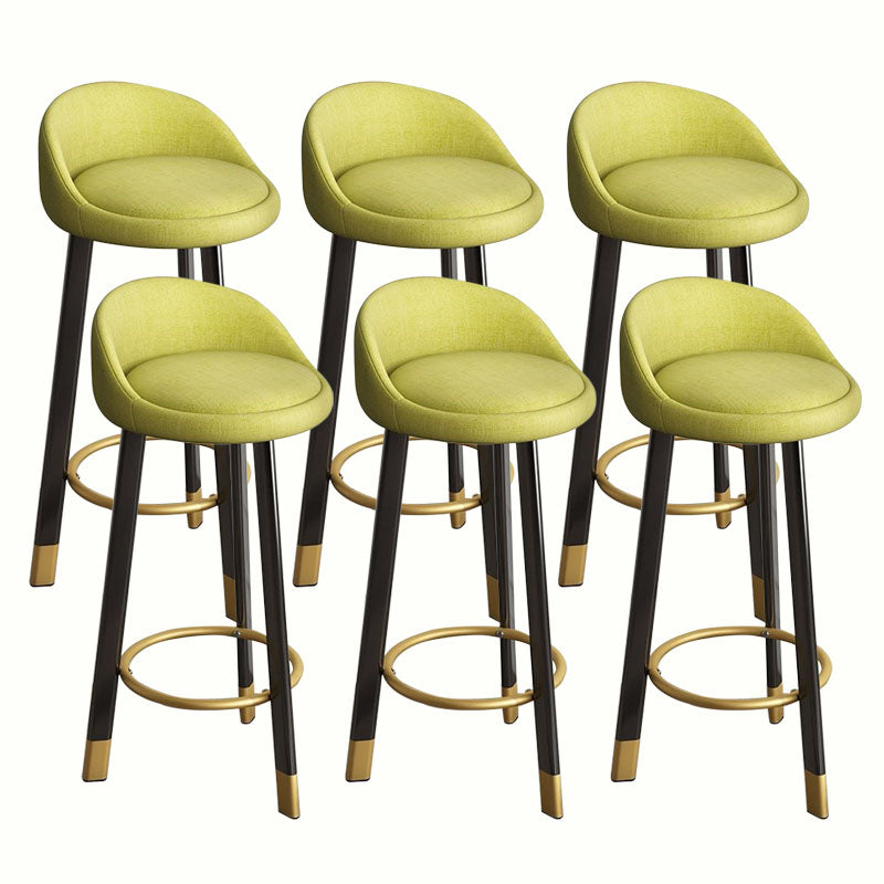 Modern Home Low Back Barstool Matte Finish Upholstered Stools