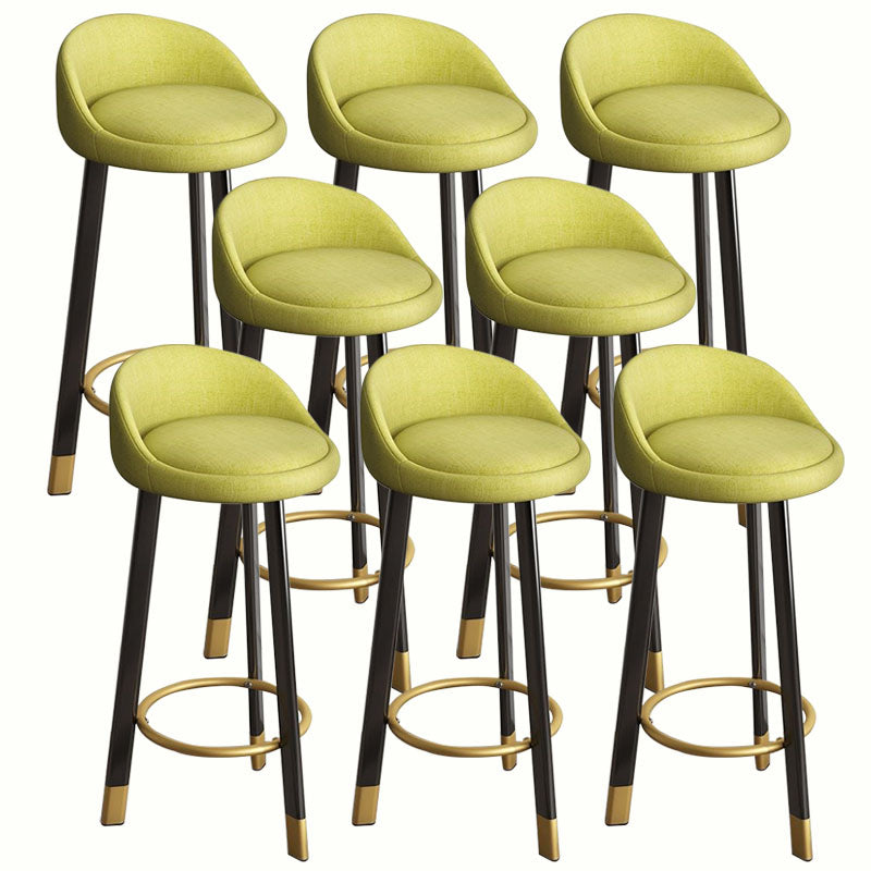 Modern Home Low Back Barstool Matte Finish Upholstered Stools
