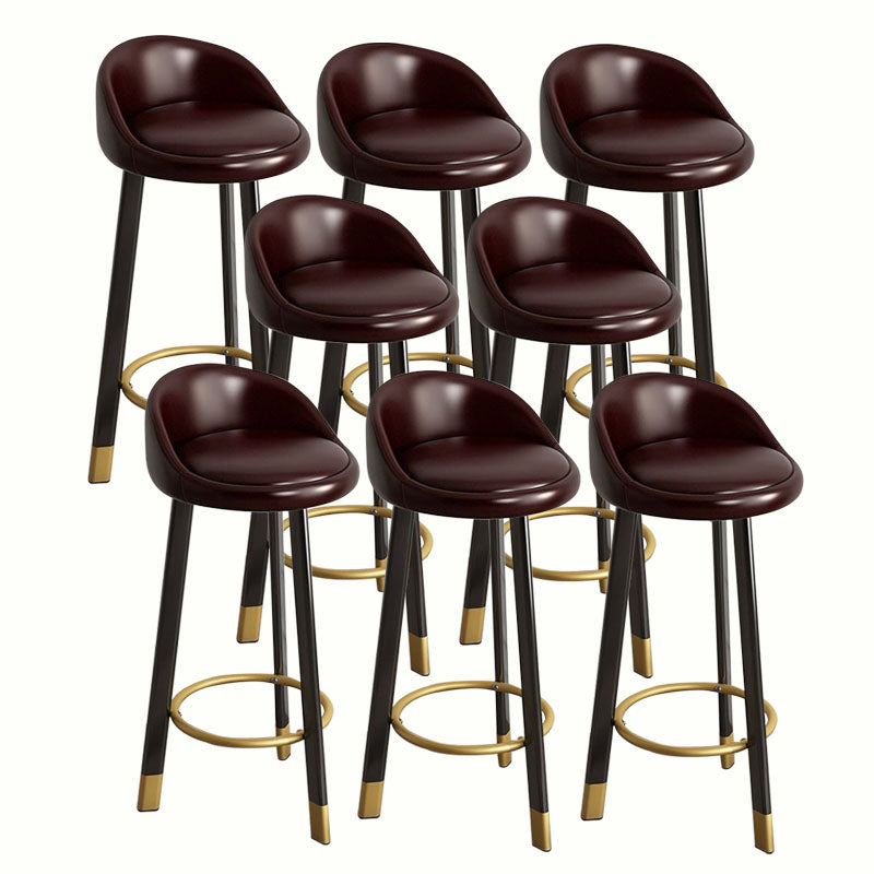 Modern Home Low Back Barstool Matte Finish Upholstered Stools