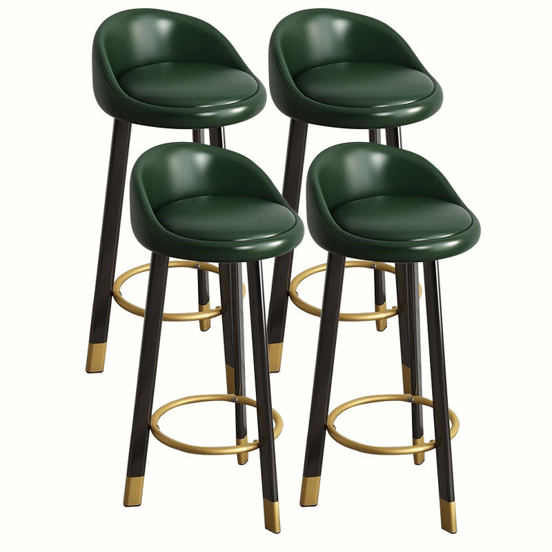 Modern Home Low Back Barstool Matte Finish Upholstered Stools