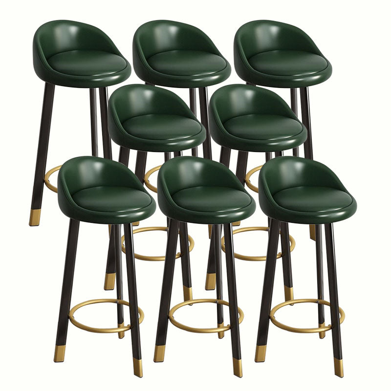 Modern Home Low Back Barstool Matte Finish Upholstered Stools